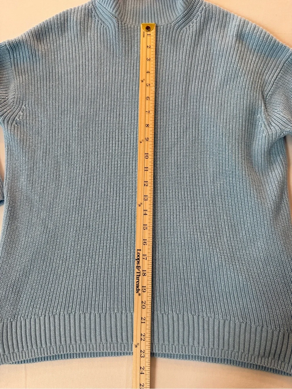 J. Crew Pale Blue Ribbed Turtleneck Sweater
